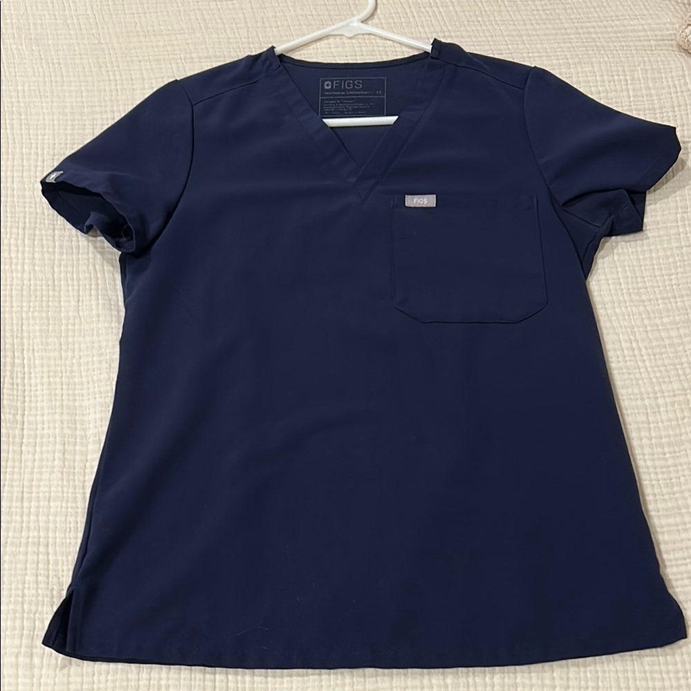 Figs Navy Blue Scrub Top